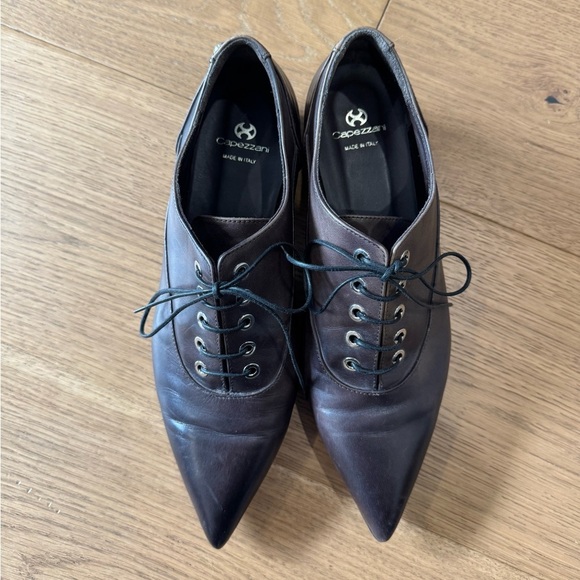 Capezzani Made In Italy Pointed Toe Oxford Flats - Size EU 38 - Brown - Picture 8 of 9